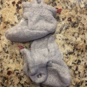Baby booties newborn size.